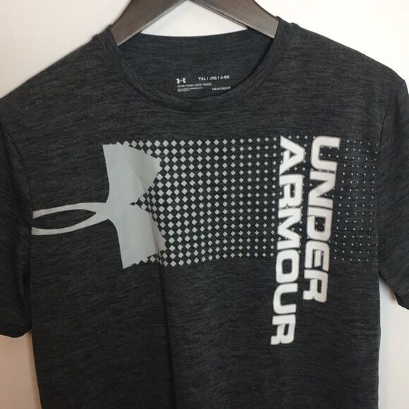 Under Armour HeatGear Loose-Fit Black and Gray T-Shirt Youth XL - Picture 2 of 14